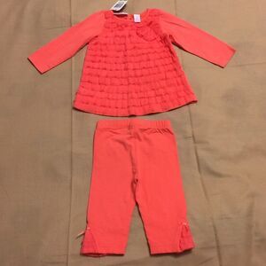 Little girls long sleeve top and bottom